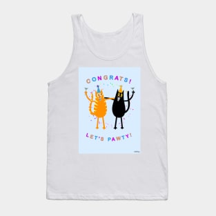 Funny Party Cats Celebration Tank Top